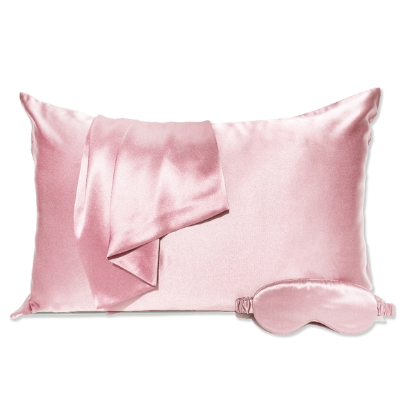 Luxury GIFT set 100% Silk Pillow Case, Sleeping Eye Mask, Scrunchies - Picture 1 of 13